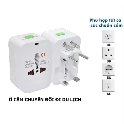 Ổ Cắm, Đầu Chuyển Đổi Nguồn Cho Phích Cắm Khi Du Lịch Quốc Tế Nhỏ Gọn, An Toàn, Tiện Dụng Mang Theo, TakyHome 8604