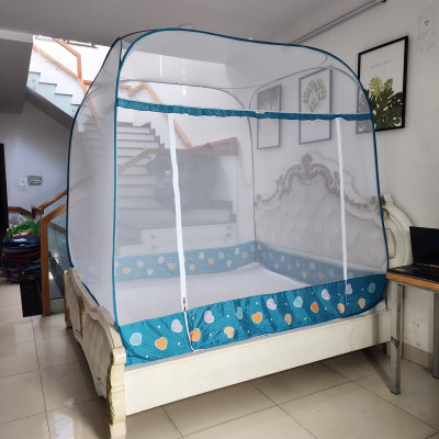 Màn Chụp , Mùng Chụp Cao Cấp Mộc Miên Đỉnh Vuông - Kích Thước 1,8mx2m- 1 cửa ( video , hình thật )