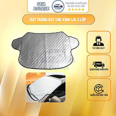 Bạt tráng bạc 3 lớp che nắng kính lái ô tô, xe hơi