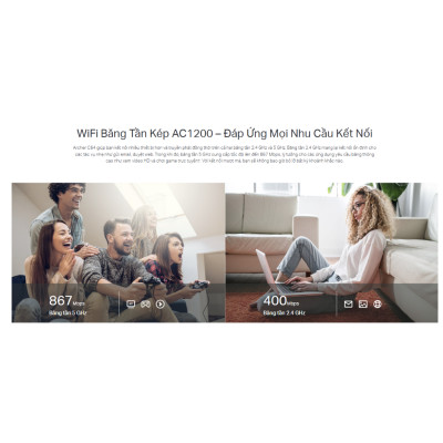 Router WiFi AC1200 4 ăng-ten Gigabit MU-MIMO Archer C64/Archer C50/Archer C54 - Hàng chính hãng