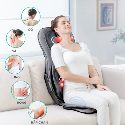 Đệm, Ghế Massage Cao Cấp KingTech KC-700 - Máy Mát Xa Lưng, Cổ Vai Gáy Chế Độ 3D Chuyên Sâu, Kết Hợp Tính Năng Nhiệt, Túi Khí - Hàng Chính Hãng
