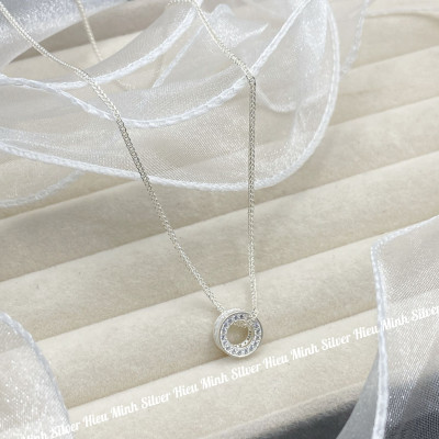  Dây Chuyền Bạc Nữ Hình Tròn Full Đá Bạc Hiểu Minh DMD544