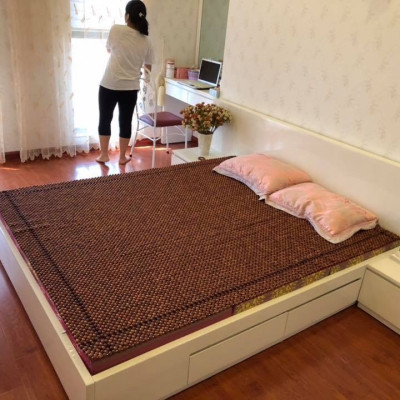 Chiếu Hạt Gỗ Hương Đỏ , kích thước 1,6mx2m hạt 1.2cm - Chiếu gỗ Mian .vn ( video , hình thật )