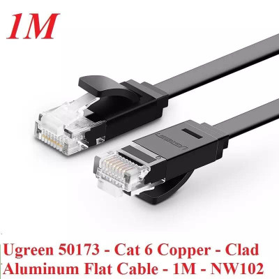 Ugreen UG11235NW104TK 1M màu Đen Cáp mạng LAN CAT6 UPT cáp dẹp - HÀNG CHÍNH HÃNG