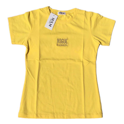 Áo thun nữ MXM cổ tròn form ôm body thun 4 chiều cực tôn dáng thêu chữ ( ANU012 )