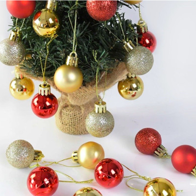 Set 24 quả châu trang trí noel, quả trang trí cây thông - Cây giả, hoa lụa Decor trang trí nhà cửa