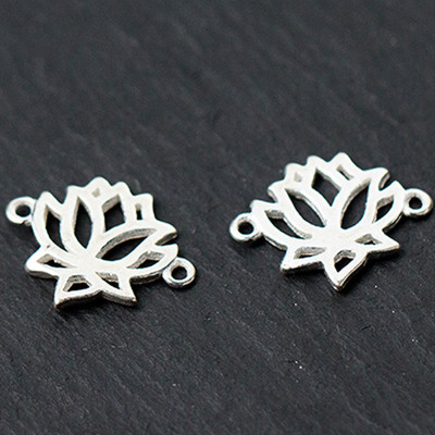 Combo 5 cái charm bạc khóa liên kết vòng hình hoa sen - Ngọc Quý Gemstones