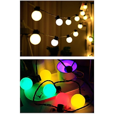 Dây Đèn Chớp Bi Đục Lớn 6m ( Phi 4cm) 20 Bóng Sáng Đủ Màu-Có Nối