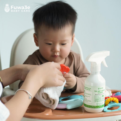 [ Xịt lau bàn ăn đồ chơi organic Fuwa3e 300ml an toàn cho bé ] hương bạc hà