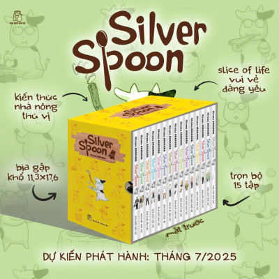 Sách - Boxset Manga - Silver Spoon: Tập 1 - 15 (Hộp 15 Cuốn) - Tặng Kèm Shikishi Có In Chữ Viết Độc Quyền Của Tác Giả Dành Cho Độc Giả Việt Nam