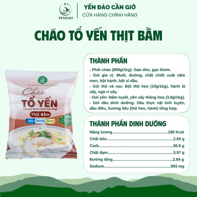 Yến Đảo - Thùng 30 Gói Cháo Yến Thịt Bằm Chất Lượng Giàu Dinh Dưỡng Tiện Lợi Cho Gia Đình