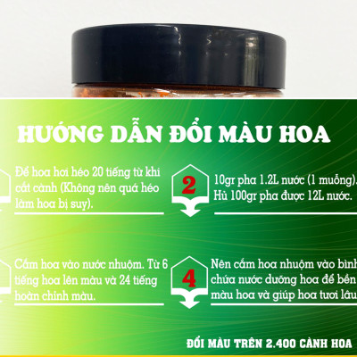 BỘT NHUỘM HOA NHẬP KHẨU ẤN ĐỘ (HỦ 110GR pha 12L nước nhuộm hoa tươi) gồm 8 màu cơ bản