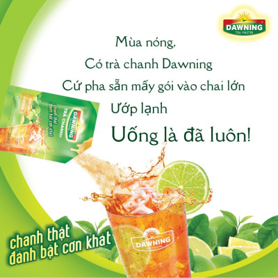 Combo 5 hộp Trà chanh hòa tan DAWNING từ bột chanh nguyên chất và mật ong giúp giải khát 280g/hộp (hộp 20 gói)
