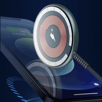 Sạc Wiwu M14 Magnetic Wireless 15W dành cho Smart Phone, Android Hỗ Trợ Bộ Sạc Không Dây 15W - Hàng Chính Hãng