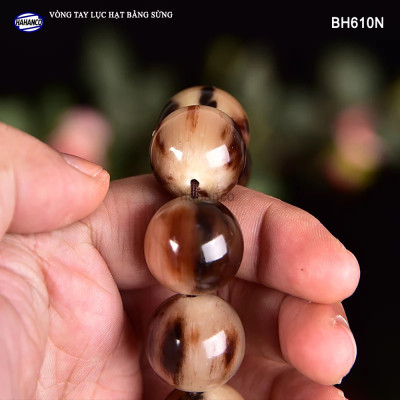 Vòng tay sừng bò Châu Phi vân nưa - phong thủy đuôi lục hạt (BH610N) Đây sẽ là thứ mang tài lộc về nhà bạn - Bracelet of HAHANCO