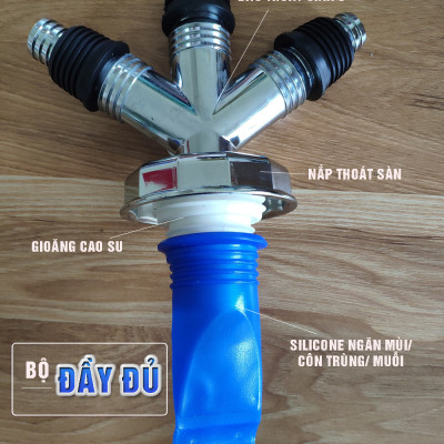 Bộ thoát nước máy giặt, thoát nước thải, nước thoát sàn nhà tắm, vệ sinh kiêm chống mùi hôi, ngăn côn trùng trào ngược – Bộ chia 3, MIHOCO 312