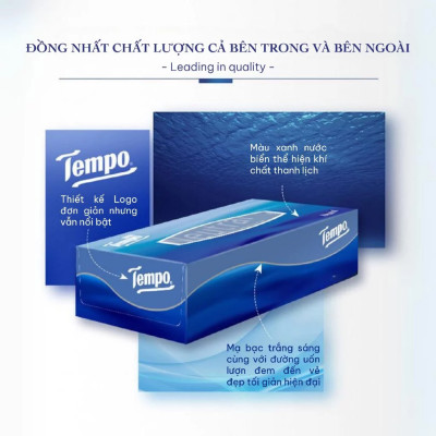 Lốc 4 Khăn Giấy Hộp Tempo 86 Tờ - Gỗ Táo