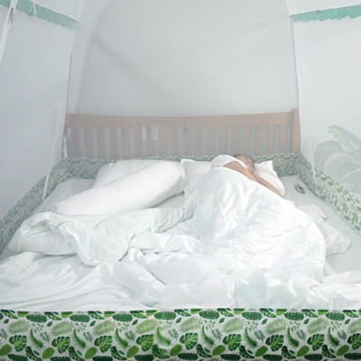 Mùng Chụp Màn Chụp Tự Bung Đỉnh Rộng Cao Cấp 1m8x2m có viền chân - Mộc Miên ( có 2 Cửa)