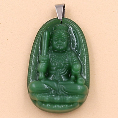 Mặt phật Bất Động Minh Vương thạch anh xanh 4.3cm - phật bản mệnh tuổi Dậu