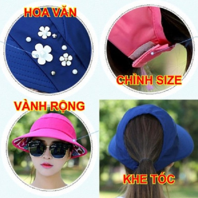 Mũ che nắng nón chống nắng đẹp thời trang nón đi chơi, nón chụp hình và nón đội kèm mũ bảo hiểm che nắng và chống nắng cực mát