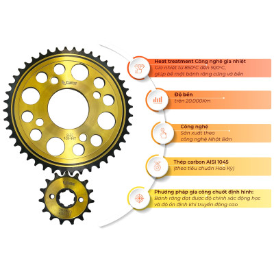 Nhông sên dĩa WINNER 150/X MẪU MỚI (Nhông Dĩa Vàng Đồng, Sên Vàng) - Nhông sên dĩa CATTA chất lượng cao