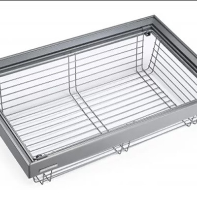 Phụ kiện của tủ áo (Giỏ để đồ gấp đa năng dạng nan, ray giảm chấn mã GW003.800 thương hiệu Gerari)