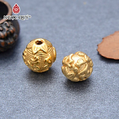 Charm bạc lục tự mạ vàng xỏ ngang - Ngọc Quý Gemstones