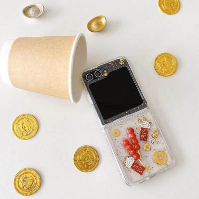 Ốp Lưng Chống Sốc Mèo Thần Tài Cho Samsung Z FLIP 6 / Z FLIP 5 / Z FLIP 4 Trong Suốt - BUM STORE GALAXY CASE