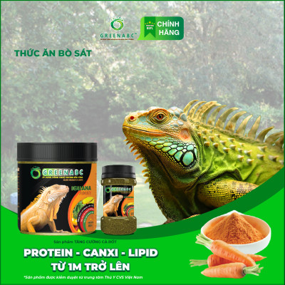 Thức ăn bò sát Iguana Trưởng Thành GREENABC vị cà rốt dùng cho Iguana từ 1m trở lên giúp gai bung, gù cao, dáng đẹp, lên màu tươi –  Hộp 230g