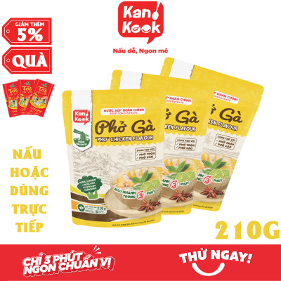 Nước Cốt Cô Đặc Vị Phở Gà KanKook Gói 210g Nấu/Trộn Ăn Liền Gia Vị Hoàn Chỉnh Chuẩn Vị Phở Sài Gòn