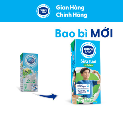 Thùng 48 Hộp Sữa Tươi Tiệt Trùng Dutch Lady Cô Gái Hà Lan Có Đường (48X180ml)