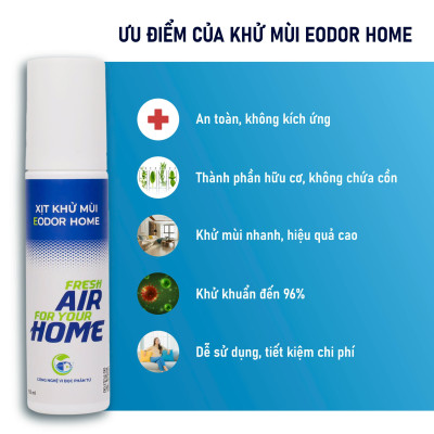 Xịt Khử Mùi Phòng Cao Cấp EODOR HOME 150ml. Khử Mùi Không Gian Làm Việc, Văn Phòng