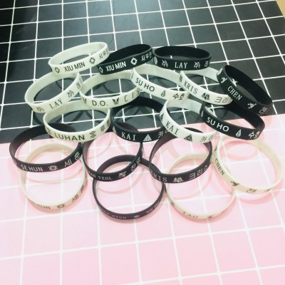 VÒNG TAY. LẮC TAY CAO SU EXO KPOP THÀNH VIÊN COMBO 2