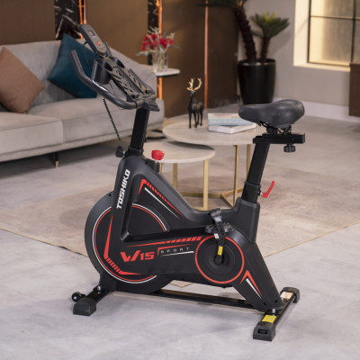 Xe đạp tập thể dục tại nhà Toshiko W15, khung xe thép chống rỉ [Lắp đặt tại nhà], phanh từ êm ái không gây ồn, điều chỉnh yên xe linh hoạt theo dáng ngồi, cảm biến nhịp tim theo nhịp đạp
