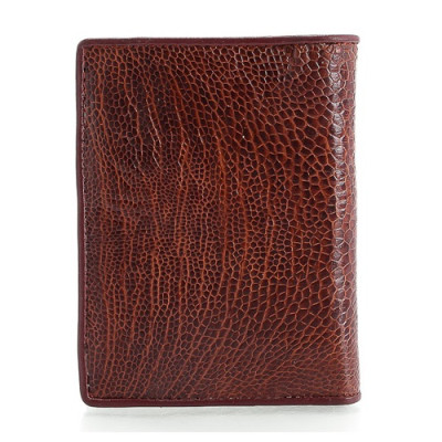 Ví nam da đà điểu màu nâu đỏ HJ92422-24-28-37 