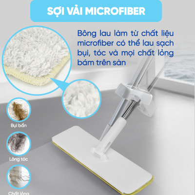 Cây lau nhà tự vắt thông minh sợi microfiber
