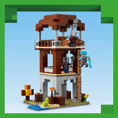 LEGO MINECRAFT 21278 Đồ Chơi Lắp Ráp Trạm Canh Của Kẻ Cướp Và Quái Thú Ravager (665 chi tiết)