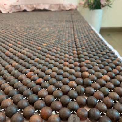 Chiếu Hạt Gỗ Trắc Mộc Cao Cấp - Kích Thước 1,2mx1,9m hạt 1.2cm ( video , hình thật ) 