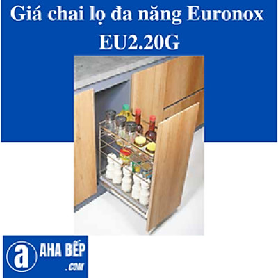 GIÁ CHAI LỌ ĐA NĂNG NAN DẸT 3 TẦNG INOX BÓNG EURONOX EU2.20G. Hàng Chính Hãng