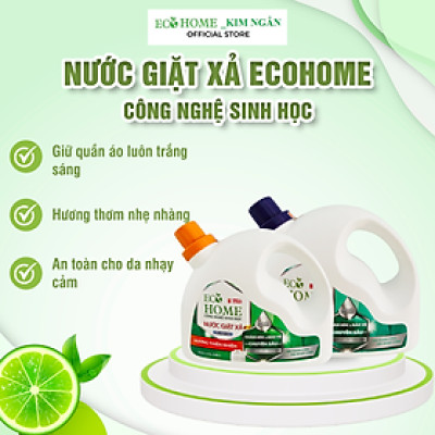 Nước Giặt Xả Quần Áo Công Nghệ Sinh Học ECOHOME Kim Ngân Store Hương Đam Mê và Thiên Nhiên Làm Sạch Quần Áo, An Toàn Cho Làn Da Bé
