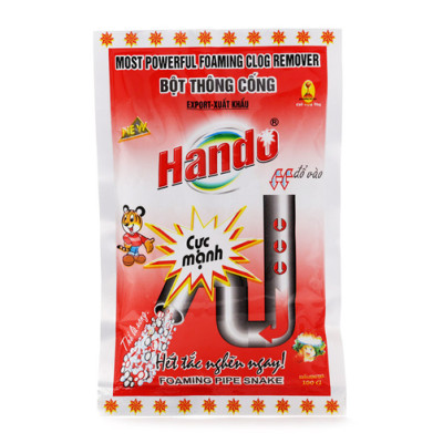 Bộ 2 bột thông cống 100g xuất khẩu hando cực mạnh ( đỏ - dùng cho đường ống an toàn )