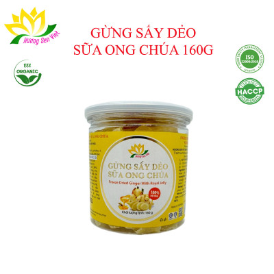 GỪNG SẤY DẺO SỮA ONG CHÚA HŨ 160G - HƯƠNG SEN VIỆT