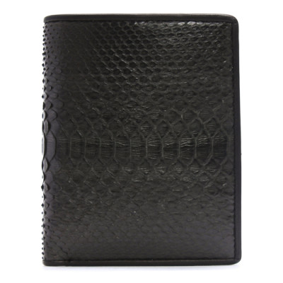 HJ2304-05-06 - Ví nam Huy Hoàng da trăn kiểu đứng màu đen, nâu, da nguyên thủy