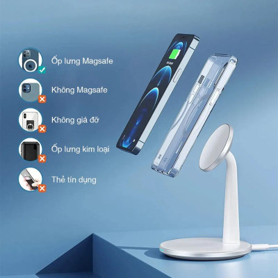 Đế sạc Choetech T581-F không dây 2in 1 dùng cho i-p và Air-pods (hàng chính hãng)