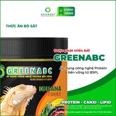 Thức ăn bò sát Iguana Trưởng Thành GREENABC vị cà rốt dùng cho Iguana từ 1m trở lên giúp gai bung, gù cao, dáng đẹp, lên màu tươi –  Hộp 230g