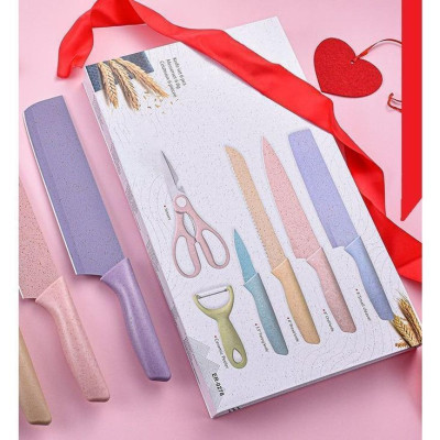 Bộ dao kéo 6 món lúa mạch sắc bén - Set dao lúa mạch 6 món Everrich Kitchen