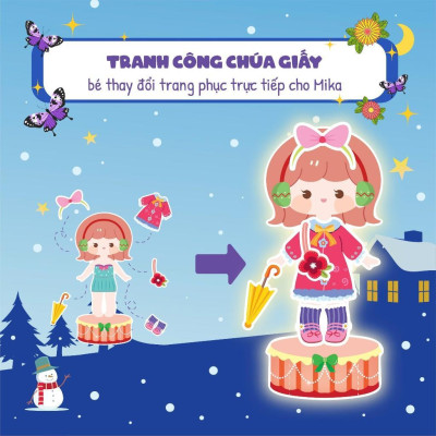 Sách - Trò Chơi Sắp Xếp Tủ Đồ Cùng Mika Xinh Đẹp - Thời Trang Và Phụ Kiện Mùa Đông ấM Áp - Bóc Dán 80+ Sticker Cho Bé Gái - Megabook