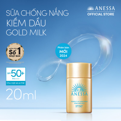 Kem chống nắng dạng sữa dưỡng da kiềm dầu bảo vệ hoàn hảo Anessa Perfect UV Sunscreen Skincare Milk SPF 50+ PA++++ 20ml