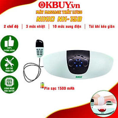Máy Massage Lưng Nikio NK-158 - Túi Khí Nâng Đỡ Và Kéo Giãn Cột Sống Lưng, Hỗ Trợ Cải Thiện Bệnh Thoát Vị Đĩa Đệm, Thoái Hóa Đốt Sống, Công Nghệ Xung Điện, Rung Và Nhiệt Sưởi Ấm Làm Giảm Đau Nhức Lưng