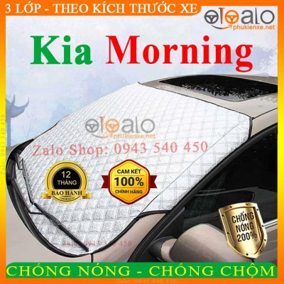 Tấm che chắn nắng kính lái ô tô Kia Morning CAO CẤP 3 Lớp Chắn Nắng Cản Nhiệt | OTOALO